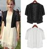 Frauen Kleidung Lose Schal Kurze Strickjacke Schal Tops Spitze Strickjacke Gaze Schnürung Boleros Abdeckung-up