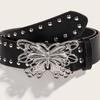 Women's Retro Hollow Butterfly Leather Waist Belt - Versatile Fashion Accessory for Jeans