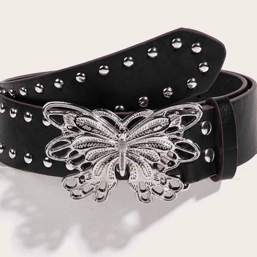 Women's Retro Hollow Butterfly Leather Waist Belt - Versatile Fashion Accessory for Jeans