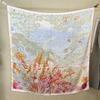 Elegant Chinese Style! Silk Silk Scarf Women'S Winter Flower Group Splendid Mulberry Silk Scarf Versatile Shawl Dual-Purpose