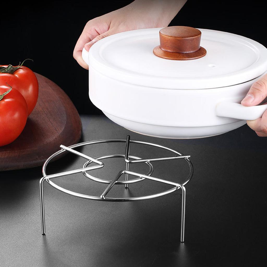 Stainless Steel Round Pot Steamer Rack Dumplings Steaming Tray Tableware Stand for Kitchen Cooking Accessories