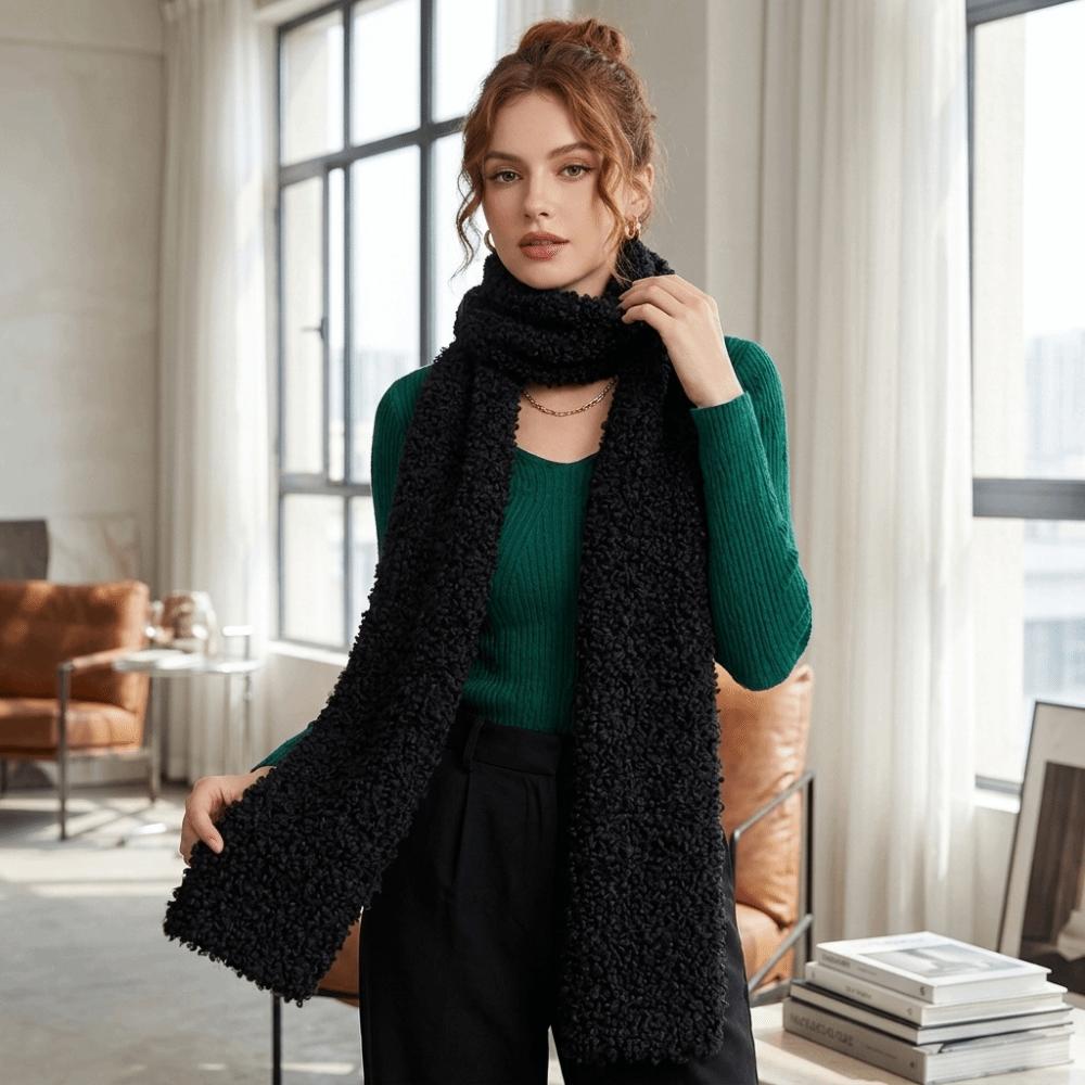 Thickened Long Scarf Double-Sided Neck Scarf New Plush Scarf Winter Wear