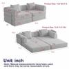 Canapea extensibilă decapotabilă cu 4 locuri, 72,4 inch, Secțională din catifea, Saltea pliabilă, Canapea extensibilă cu buzunare laterale de depozitare, Pliabilă Sof