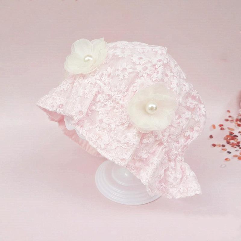 

Amoi baby hat princess sweet lace flower bucket hat baby child basin hat baby girl sunshade sunscreen