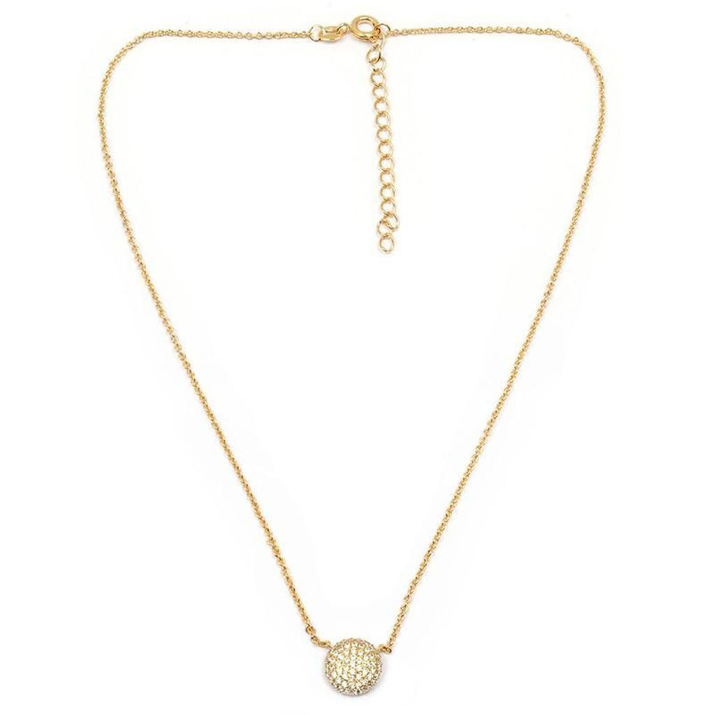 Les Trésors De Lily [L4351] - Gold-Plated 'Goddess' White Gold Necklace - 10 Mm