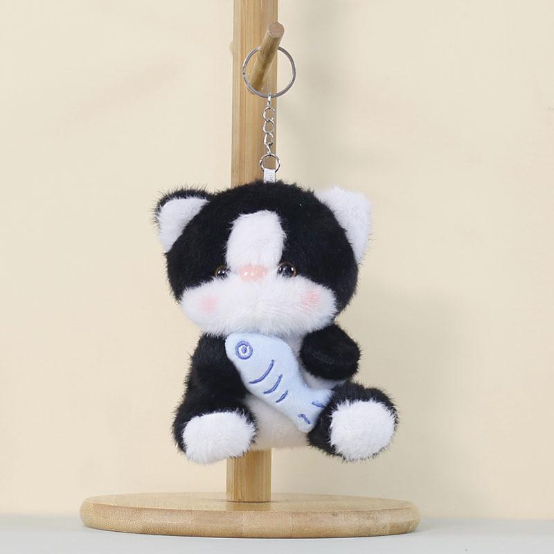 Soft Plush Cat Charm With Short Plush Fabric For Kids Bag Accessory And Collectible