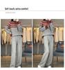 Wool Argyle Ethnic Style Retro Color Block Sweater & Long Pants Set for Women - Autumn/Winter Fashion