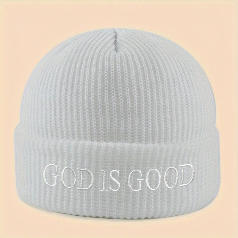 1pc God Is Good Christian Faith Warm Knitted Hat Unisex Skiing,Cycling,Gatherings and Daily,Giving Gifts to Family and Friends