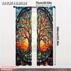 Flat Printing Curtain Stained Glass Tree Life Polyester Without Electricity Festive Wall Decor Home Party Curtains Set Of 2 Made