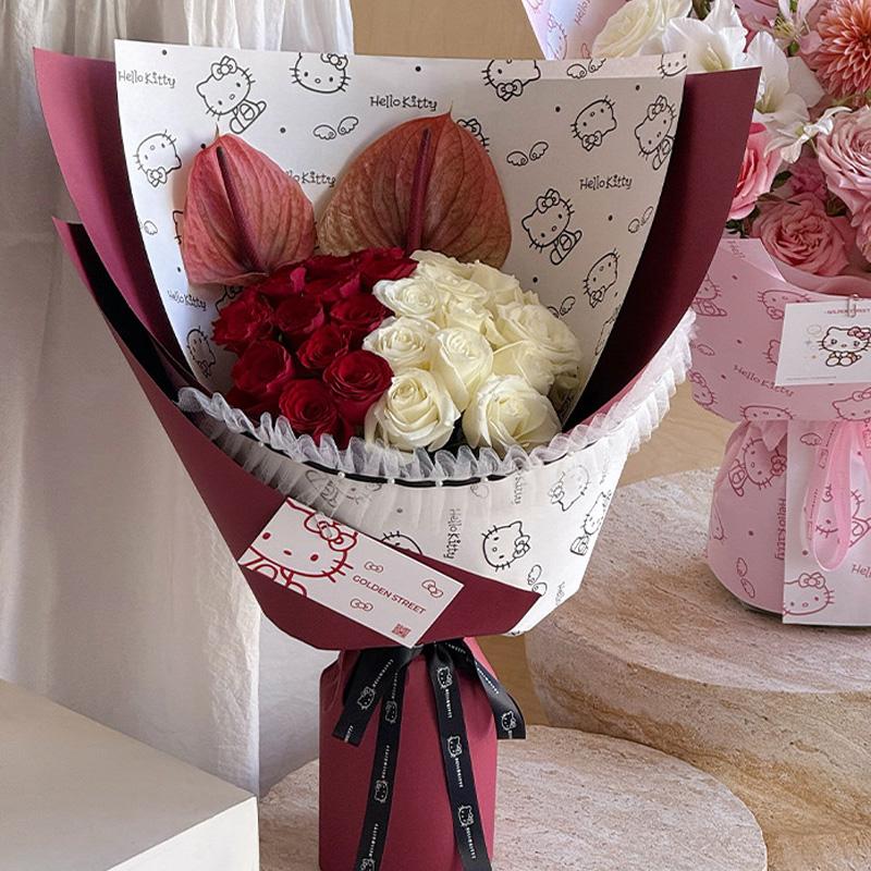 10pcs Wrapping Sheets Crafts Gifts Gift Wrap Paper Cartoon Patterned for DIY HelloKitty