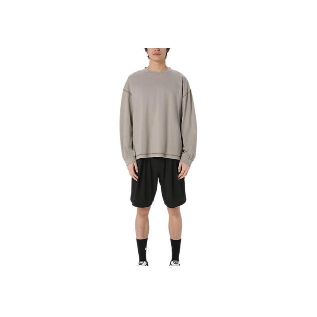 Asics Sports Lifestyle Series American Retro Soft Comfortable Crew Neck Long Sleeve Sweatshirt Unisex Sweatshirt Gray 2203A311-250