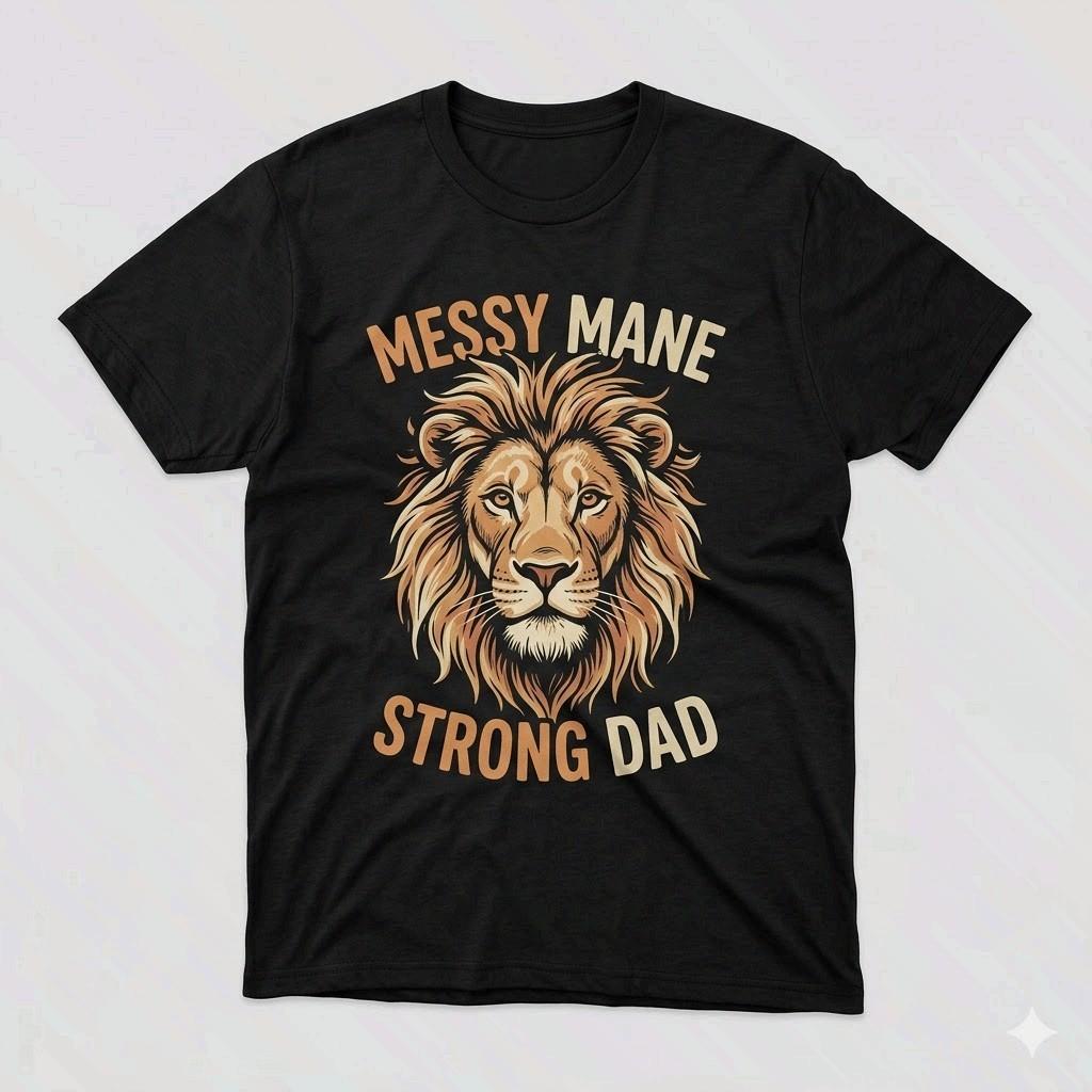 Messy Mane Strong Dad Shirt Father s Day Lion Dad Gift Tee S