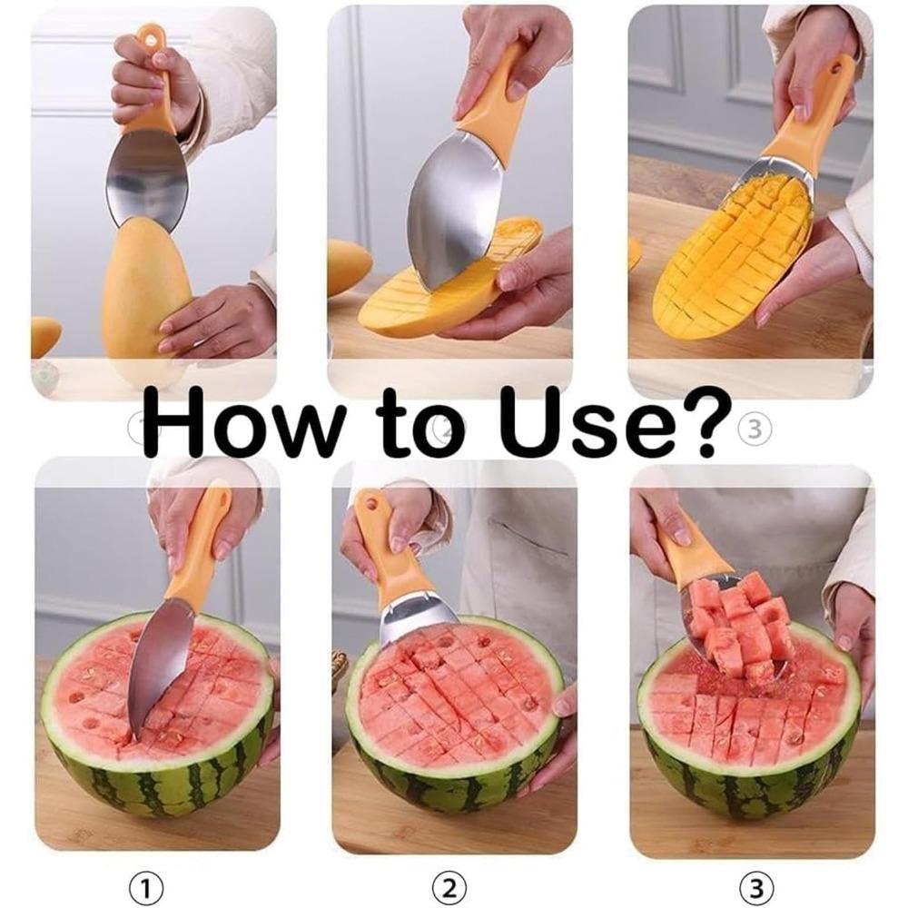 Peeler Multifuncțional pentru Mango Oțel Inoxidabil Mango Pepene Verde Cantalup Avocado Cuțit pentru Decojit Fructe Instrument de Bucătărie