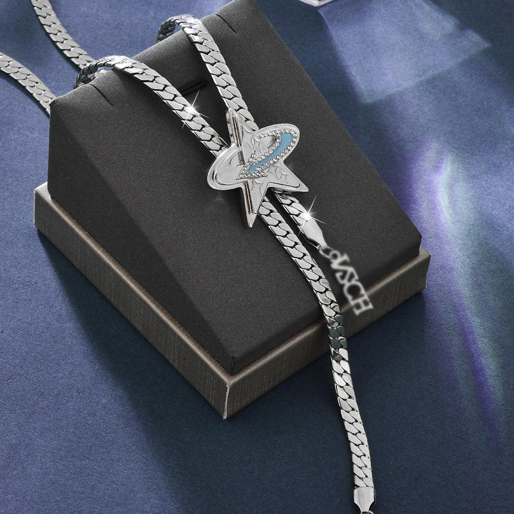 

Lucky Chic Star Adjustable Long Necklace With Eyecatching Hexagonal Charm For All Styles