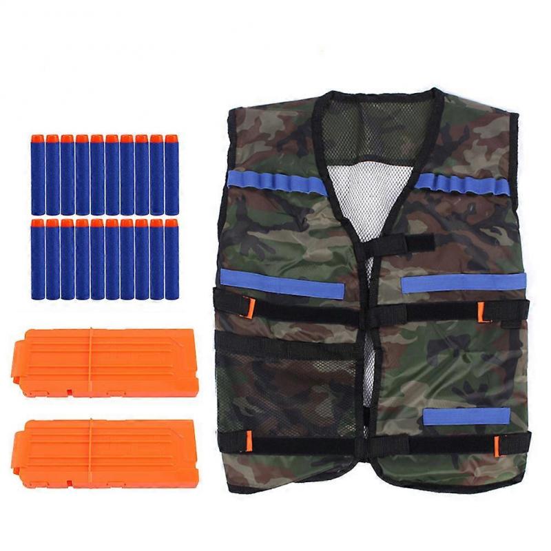 20-Piece Bullet Darts, Elite Vest, and Reload Clip for Kids' Toys