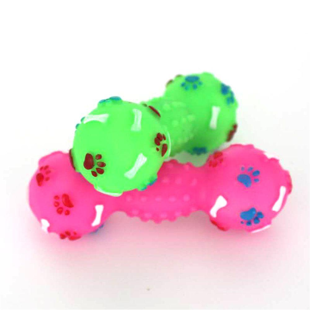 

Random Color TPR Pets Accessories Dotted Dumbbell Shaped Puppy Chew Toy Dog Chew Toys Squeak Toys