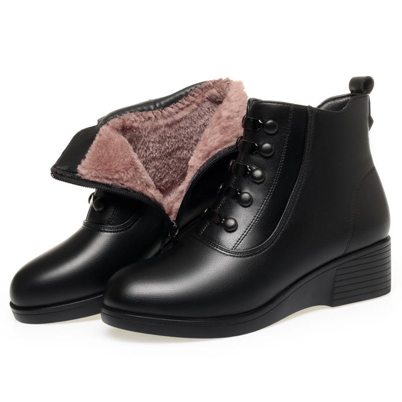 

Женские ботинки Мартина, ботинки на танкетке, новые осенне-зимние бархатные ботильоны большого размера, средний каблук, теплые хлопковые ботинки для мамы 37