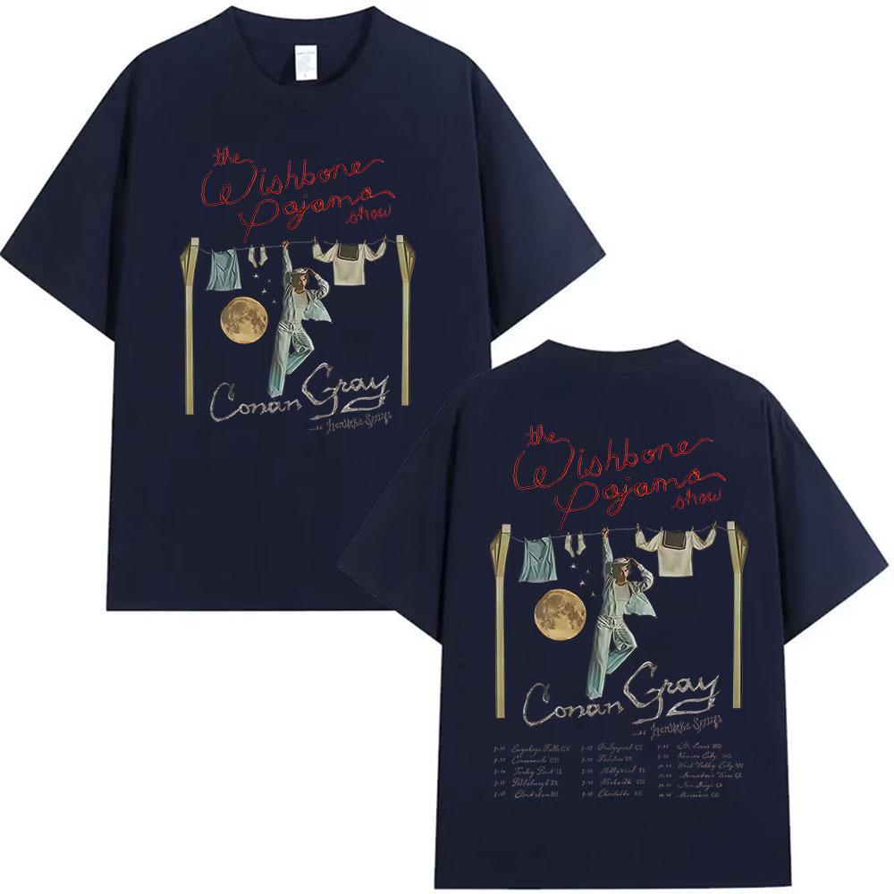 Conan Gray The Wishbone Pajama Show Tour 2025 Print T Shirts Unisex Women Harajuku Vintage Oversized Cotton T-shirt Y2k Streetwear