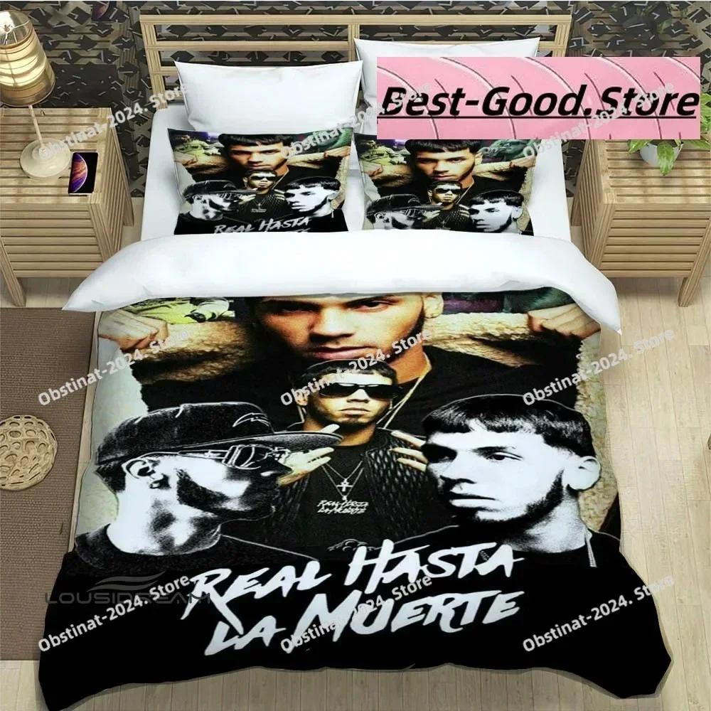 3D Fashion Rapper Anuel AA Bedding Set Printed Single Comforter Quilt Bed Cover Duvet Cover Pillow Case 3 Pieces Kids Adult Size