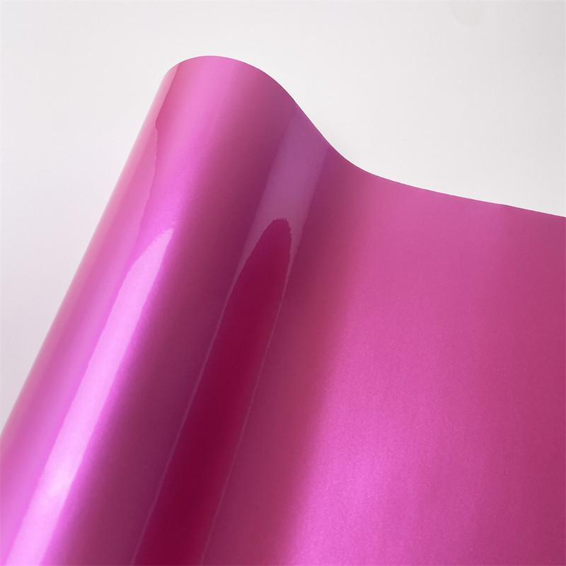 Pellicola Wrap in Vinile Rosa Candy per Tuning Auto Bici Moto Decalcomania Metallica Adesivo Lucido con Canali di Sfiato Aria