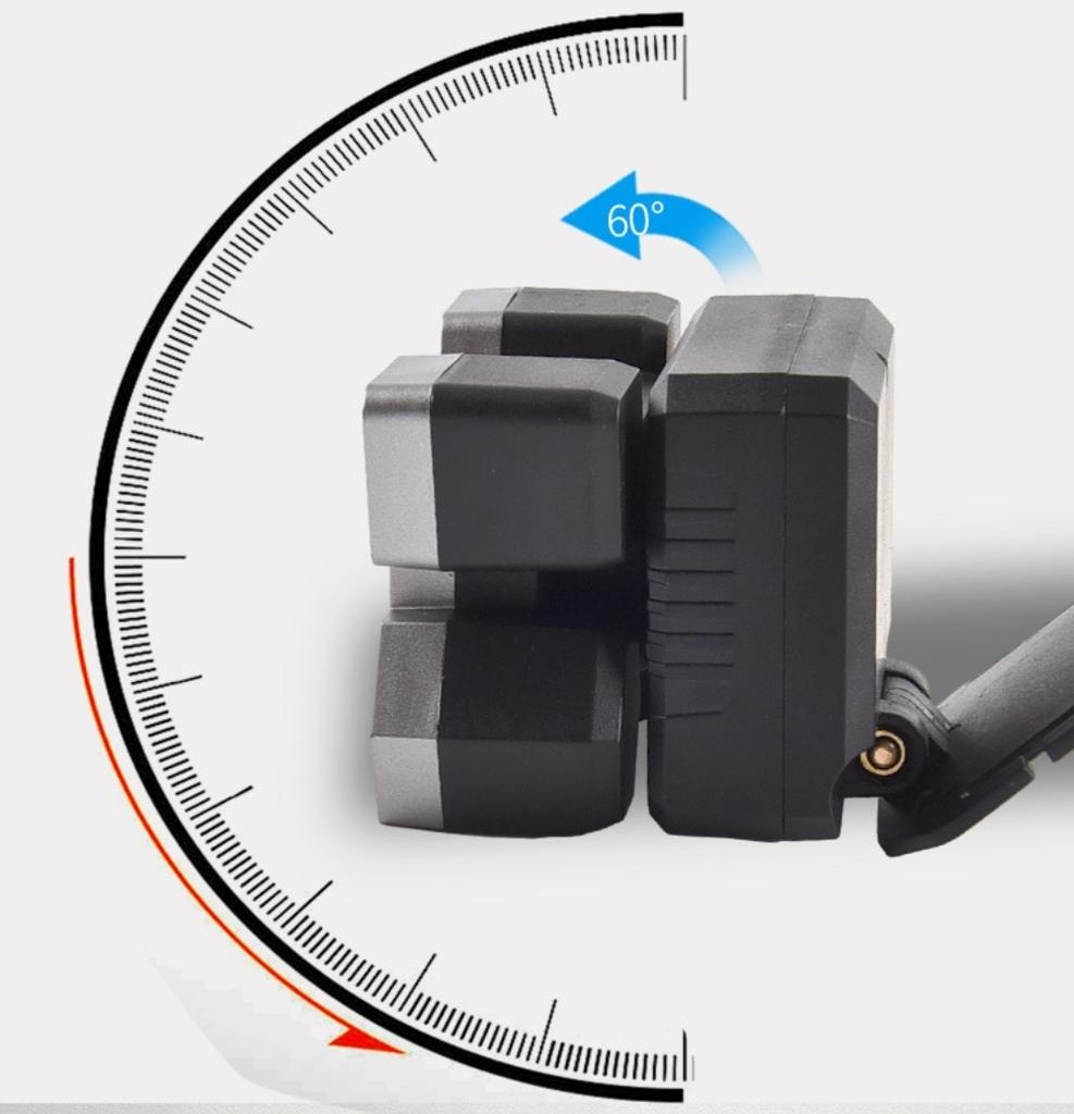 פנס ראש LED חזק חמישה ראשים טעינת USB פנס ראש קטן מותקן על הראש מנורת כרייה חיצונית