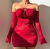 Heer odycon ace-up Set Sex suit tube top tight dress sexy chest wrap skirt