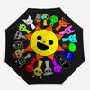 1pc Colorful Characters Around Sun Umbrella with Plastic Handle,Suitable for All Seasons Home Travel Outdoor UmbrellaM945