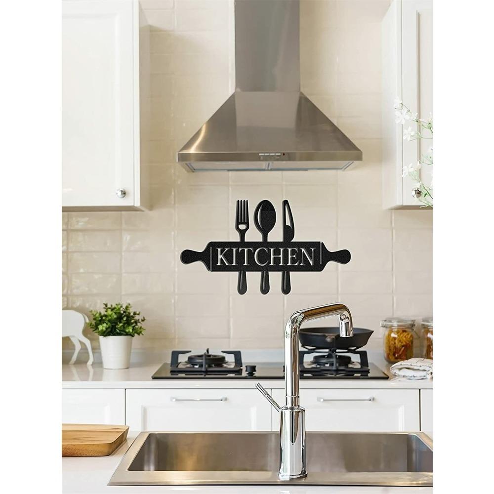 Wrought Iron Kitchen Wall Decor Sign Metal Art Hanging Plate Home Decoration