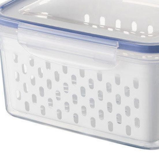 Lebensmittelaufbewahrungsbehälter für den Kühlschrank Obstaufbewahrungsbox mit herausnehmbarem Sieb Kühlschrankorganizer für Salat Beeren Gemüse Frische