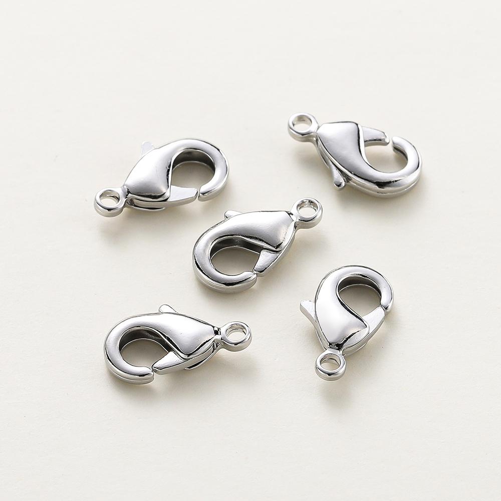 10pcs/bag 14K 18K Gold Plated 10mm 12mm 15mm Lobster Clasps Necklace Bracelet Connector Clips For DIY Jewelry Making Accessories