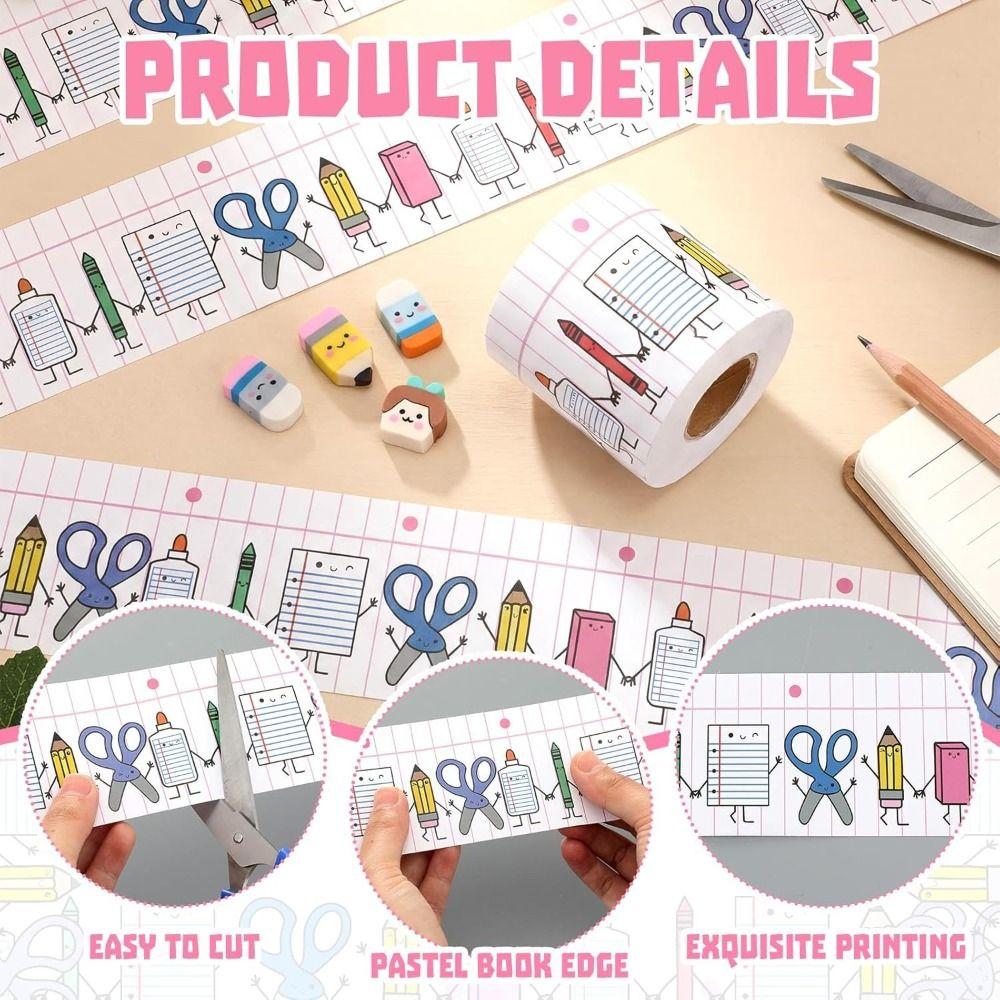 Cartoon Pattern Classroom Border Sticker Self Adhesive Wall Decor Trim  Classroom Decoration