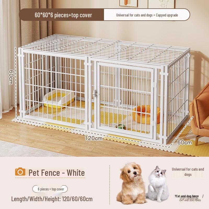 Cage pour chien de taille moyenne et grande avec clôture supérieure - Maison-villa pour chat et chien, Assemblage libre pour chats et chiens