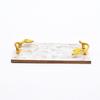 Mother Of Pearl Resin Tray With Gold Leaf Handles – Luxury Décor