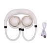 Neck Fan 4 Speed Levels Portable USB Rechargeable Hands Free Bladeless Fan with LED Display for Outdoor White