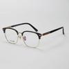 Men's Retro Full-Frame Pure Titanium Eyeglass Frame with Brow Bar - Prescription Ready.
