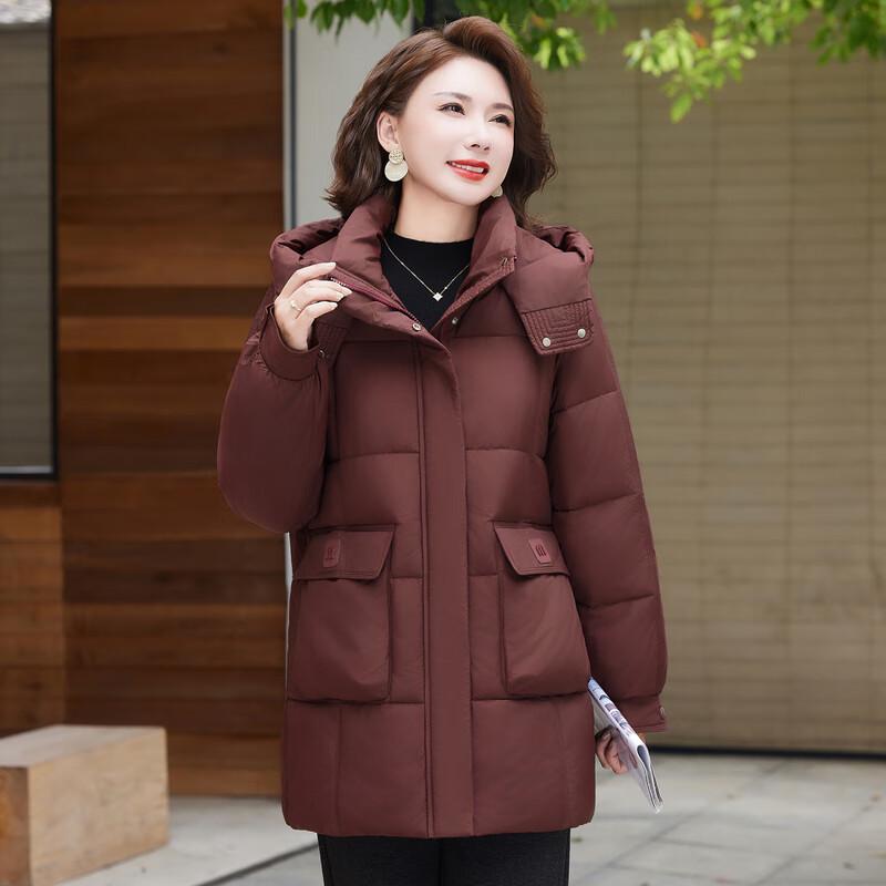Women's Mid-Length Loose Hooded Padded Winter Jacket