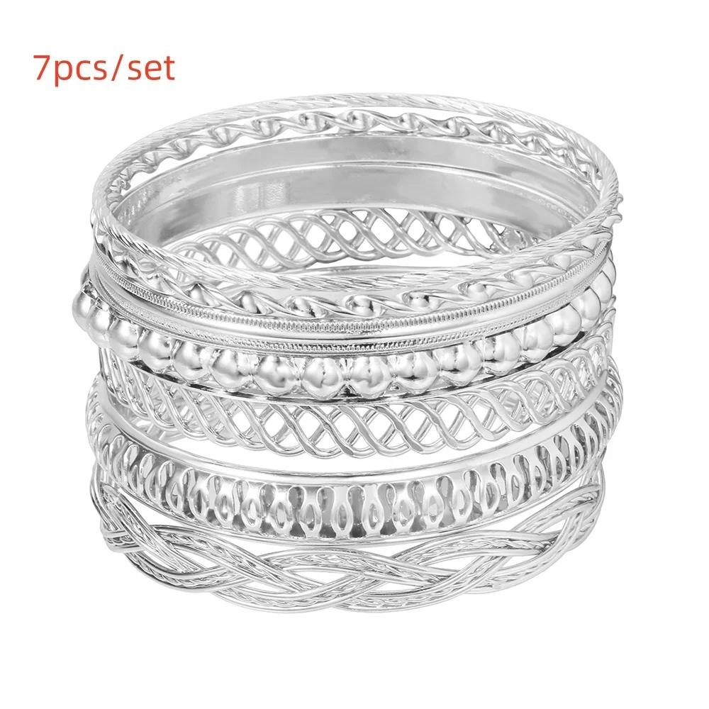 New Fashion Boho Punk 10Pcs/Sets Cuff Bracelets & Bangles For Women Love Pulseiras Bangle Set Feminina Jewelry Charm Gifts