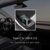 For Tesla Model 3 Y X Car Converter Charging Adapter Type-C To USB-A Interface Mini Interior Accessories Type-C OTG Adapter
