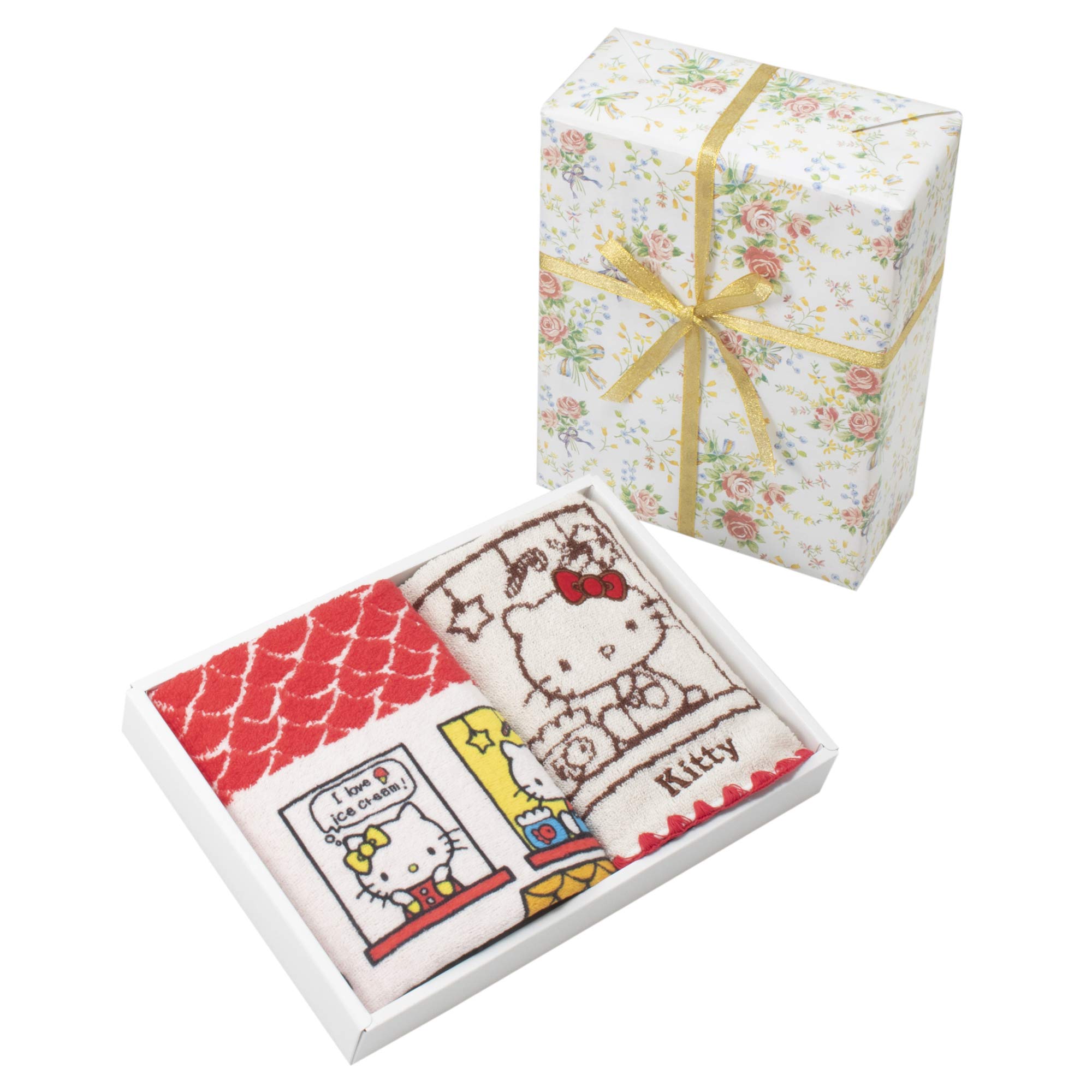 

with wrapping Wash towel 34 x 36 cm Hello Kitty House wrapping [Wrapped paper] approx. (Rose paper)