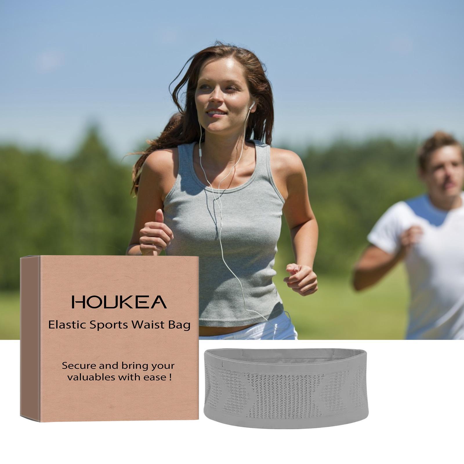 

Эластичная спортивная поясная сумка Houkea: Нескользящий, дышащий, большой вместимости для езды на велосипеде и фитнеса 1pc