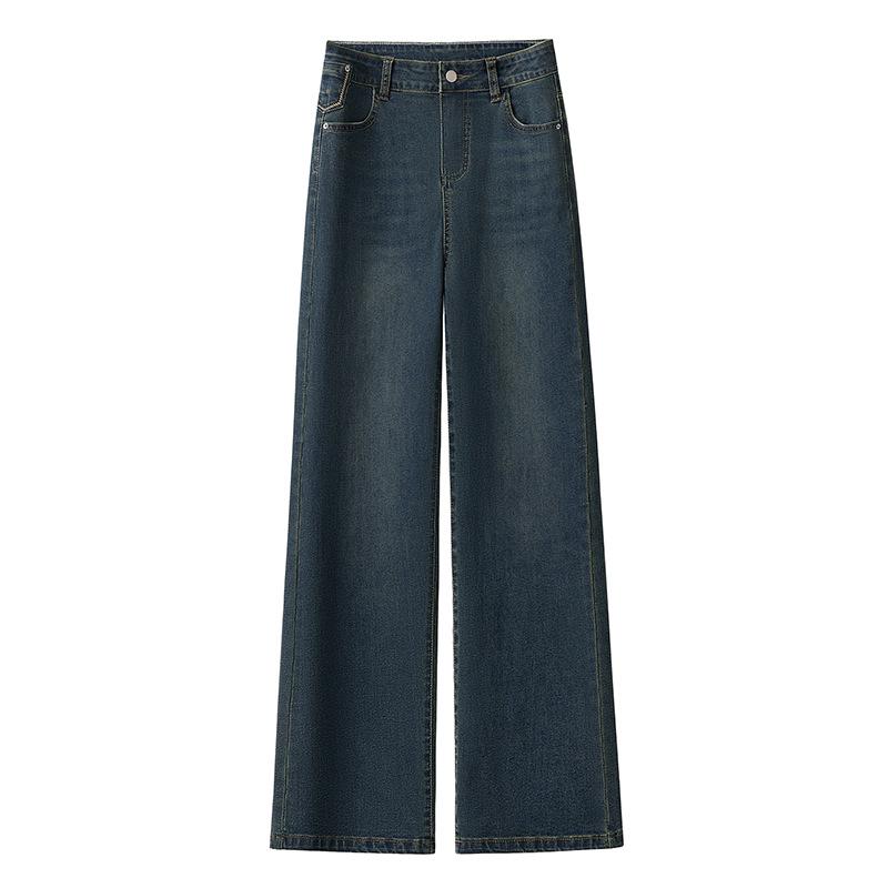 Women's Elastic Straight Leg Jeans - Petite, Plus Size, Loose Fit for Spring & Autumn
