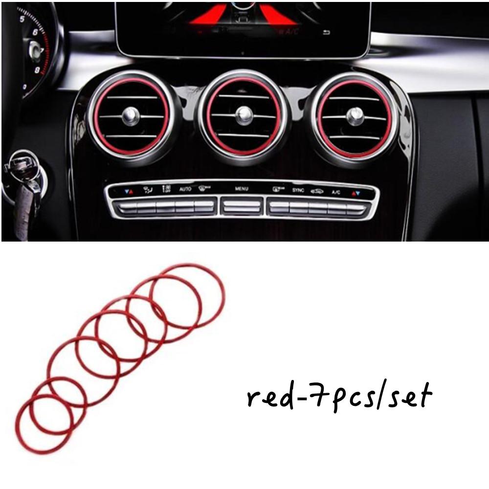 2025 Hot Racing Grills Alloy Car Central Air Conditioning Vent Outlet Ring Trim Cover Stickers For Mercedes Benz C GLC Class W20