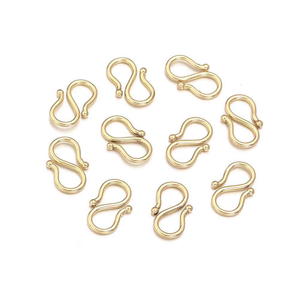 20pcs Stainless Steel S Shape End Clasps Hooks Necklace Bracelet Clasps Connectors For DIY Jewelry Making Accessories Supplies