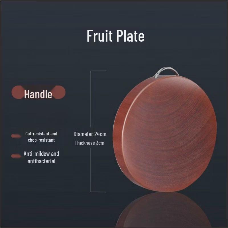

Ironwood Round Cutting Board with Stainless Steel Handle