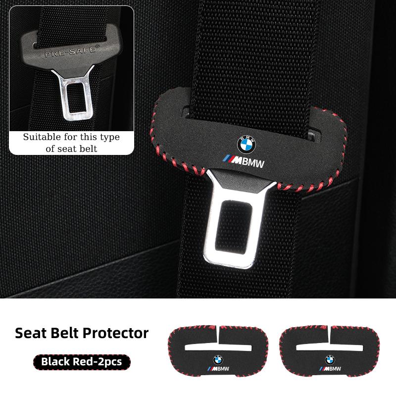 

2025 Hot 2pcs Car Leather Safety Belt Buckle Plug Protective Covers For BMW E46 E90 E60 F30 F10 E39 E36 F20 G30 G20 E87 E92 E91
