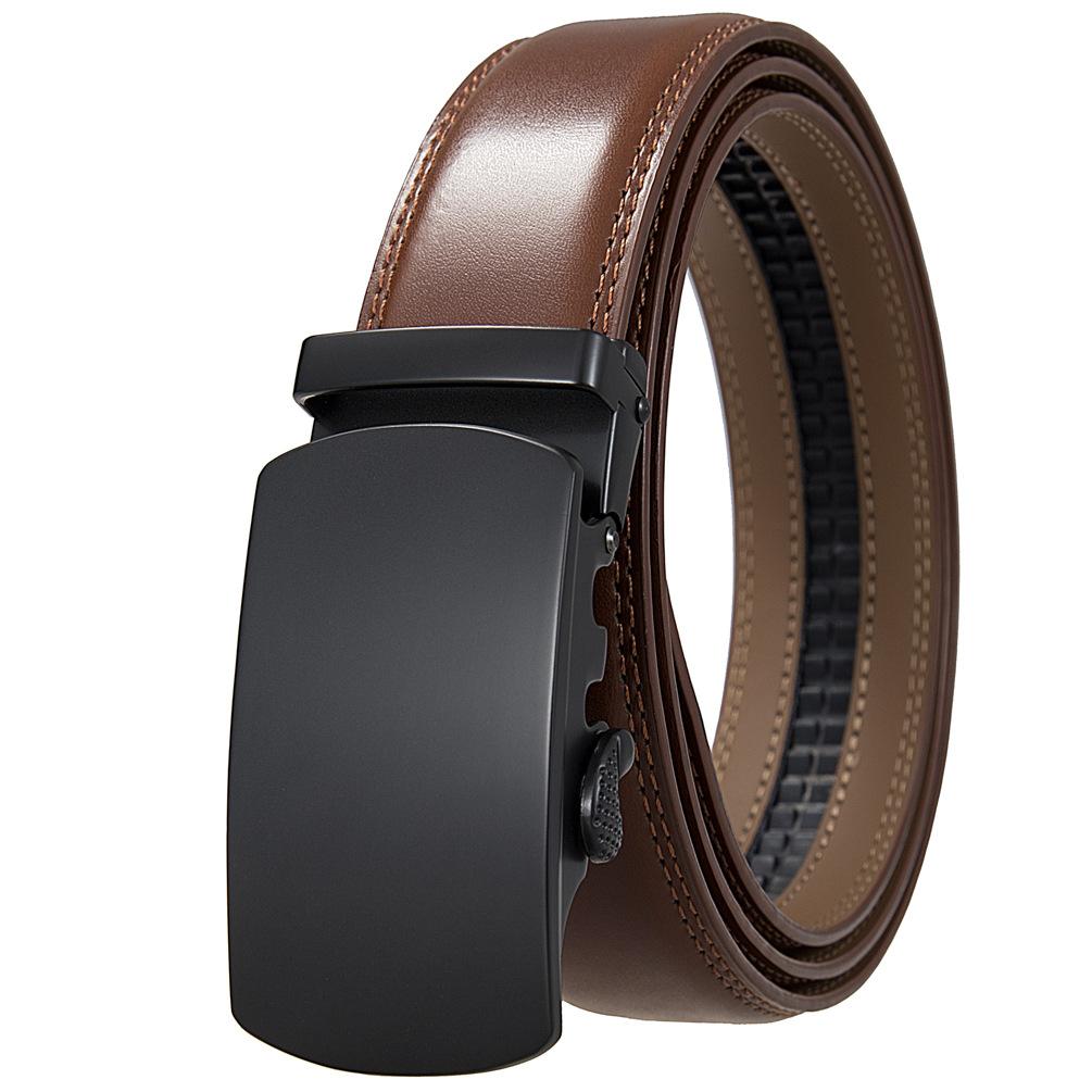 1Pcs Two-Layer Cowhide Belt, Fashionable Business Automatic Buckle Belt Ly35-1064-1