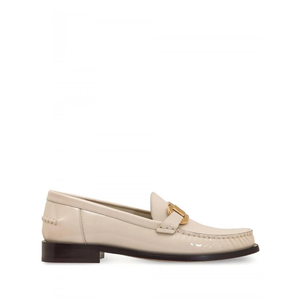 Salvatore Ferragamo Ferragamo Gancini Leather Loafers White