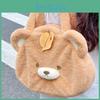 Bear Leaf Cartoon Plush Shoulder Bag Large Capacity Outdoor Leisure Handbag