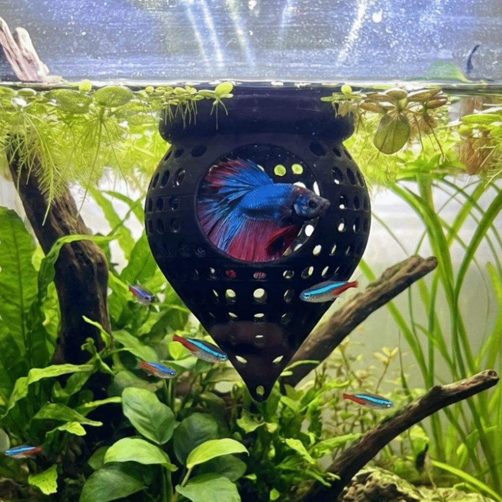 3D-gedruckte schwimmende Fischhängematte Zuchthaus Hohl Aquarium Ruheplattformen Kunststoffversteck Fischversteckhöhle Fischzucht