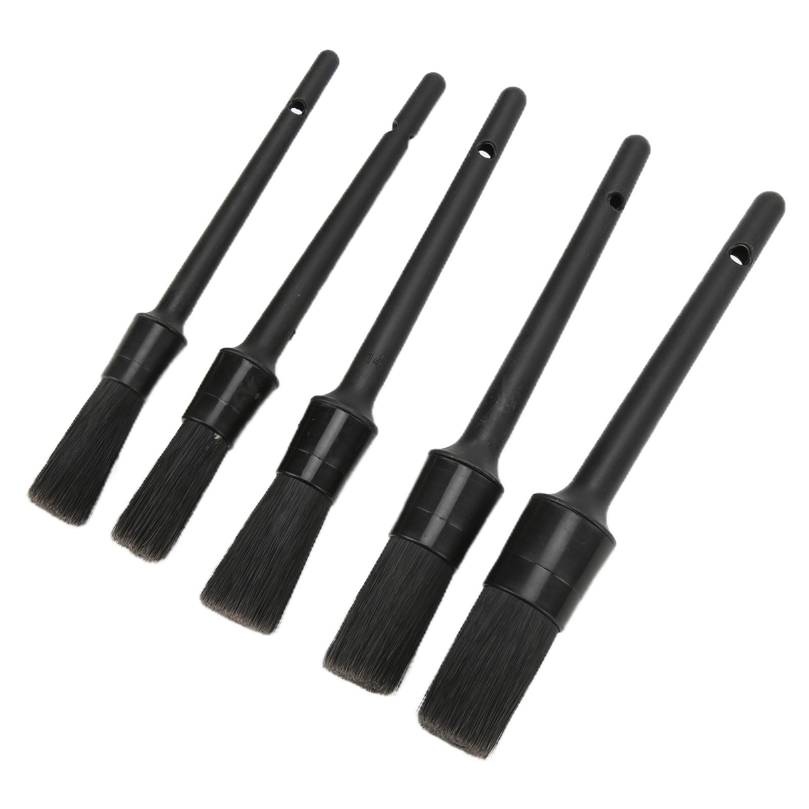 

Набор из 5 щеток для автодетализации для чистки салона, экстерьера, двигателя, выхлопной трубы, кожаного сиденья, черного цвета чёрный